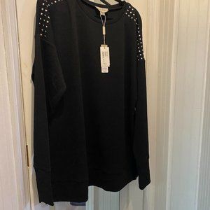 Charlie Paige Long Sleeve Studded Top